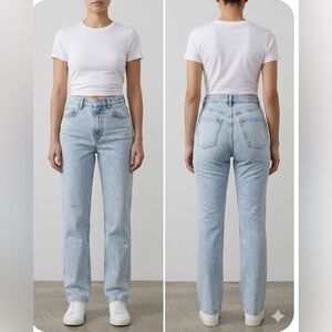 Ms Triarchy V-High Rise Straight Leg Women’s Jean Summer Light indigo NWT Size27